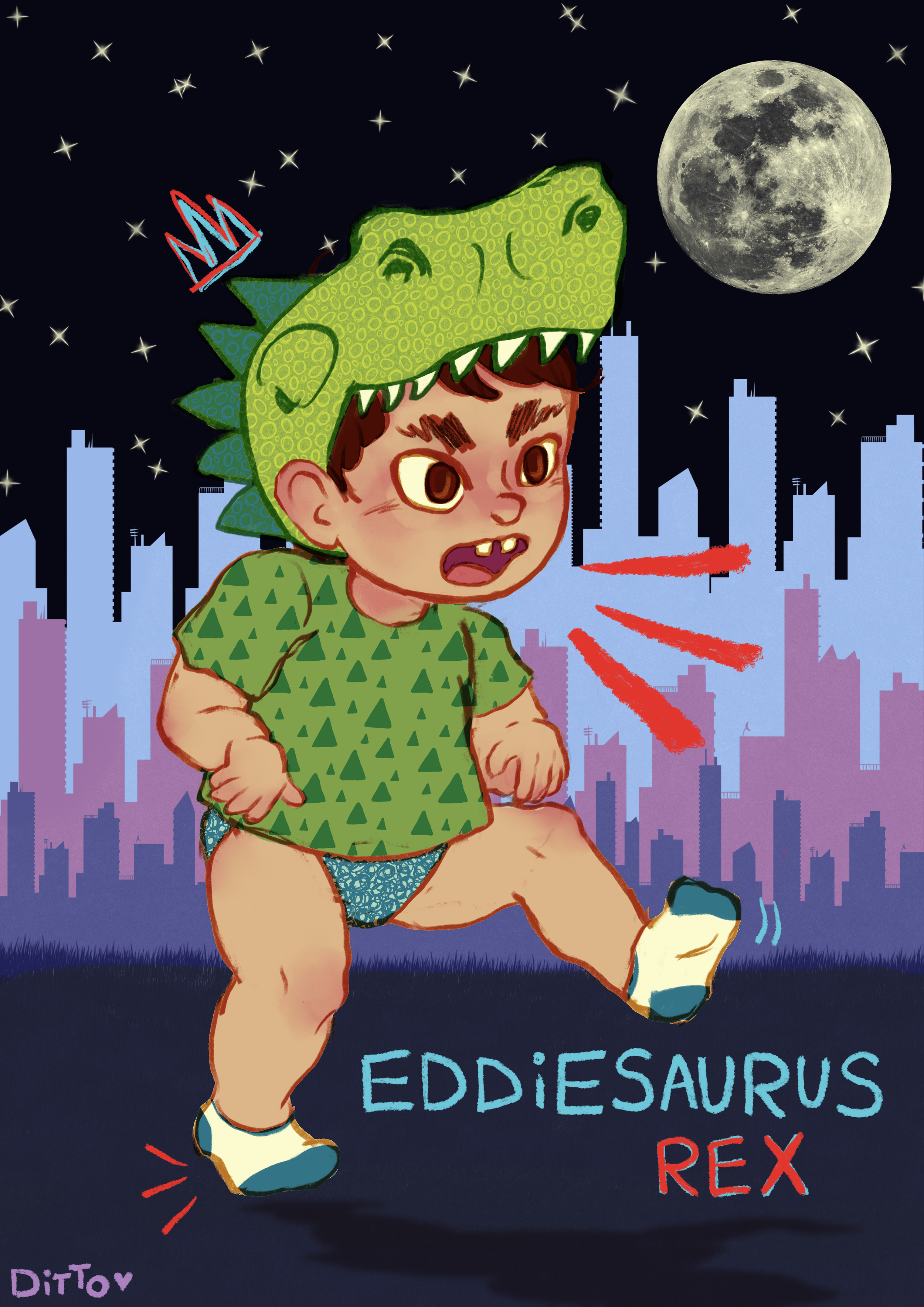 "Eddiesaurus Rex" 2025, digital illustration