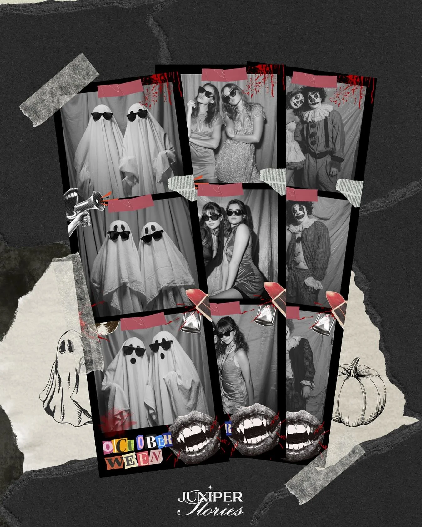 HAPPY HALLOWEEN! 🎃 
Wishing everyone a thrilling night filled with treats and good vibes! 

Love our custom photo strips? &mdash; enquire now to see if your date&rsquo;s available and let&rsquo;s create something spooktacularly personal to you 👻🎞️