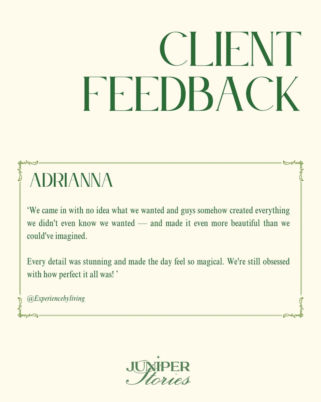 We love a glowing review 🤍 

Still taking bookings for 2025/2026 &ndash; enquire to reserve your date ✨