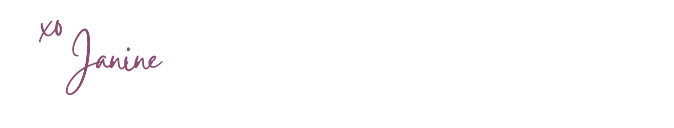 A handwritten note saying 'xo Janine' in purple ink.