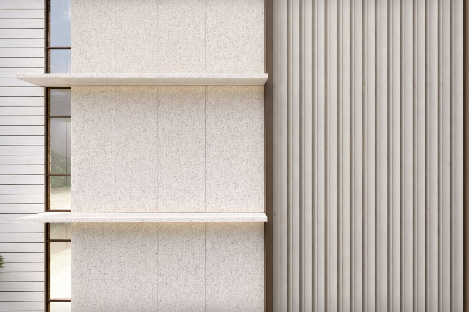 Close-up exterior view of North Cebu Baptist Church facade with signage and vertical cladding.