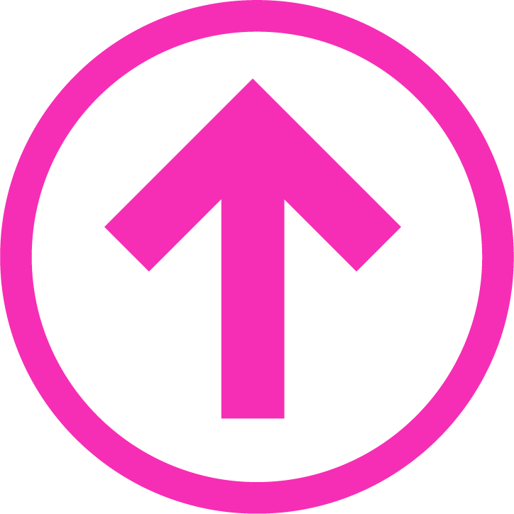The True North Icon Arrow in Pink pointing upward inside a circle, indicating direction or navigation.