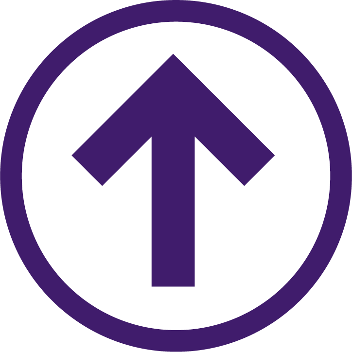 The True North Icon Arrow in Purple pointing upward inside a circle, indicating direction or navigation.