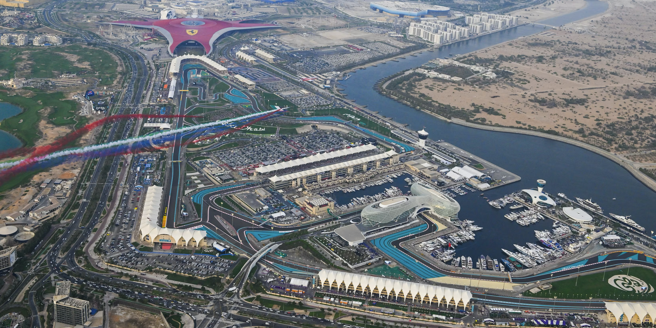 Yas Marina Circuit Formula 1 arial view