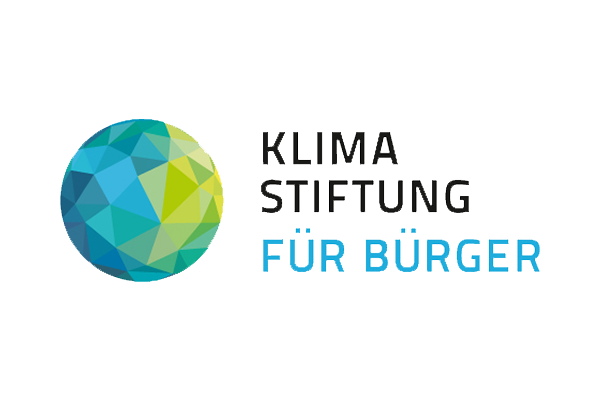Grafik mit einer stilisierten Erde und dem Text »Klima schützen für Burger«