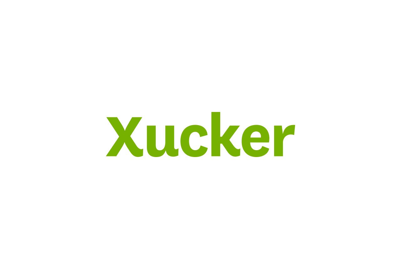 Das Wort 'Xucker' in grüner Schrift auf weißem Hintergrund.