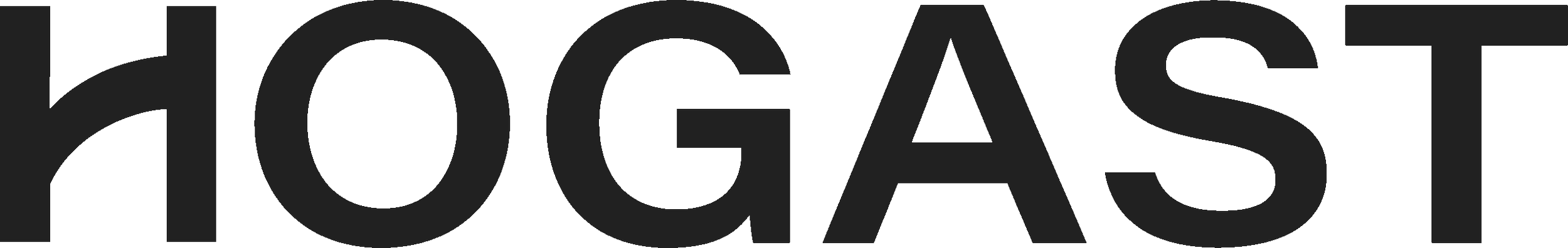 Das Bild zeigt das Wort "HOGAS" in Großbuchstaben, schwarz auf transparentem Hintergrund.