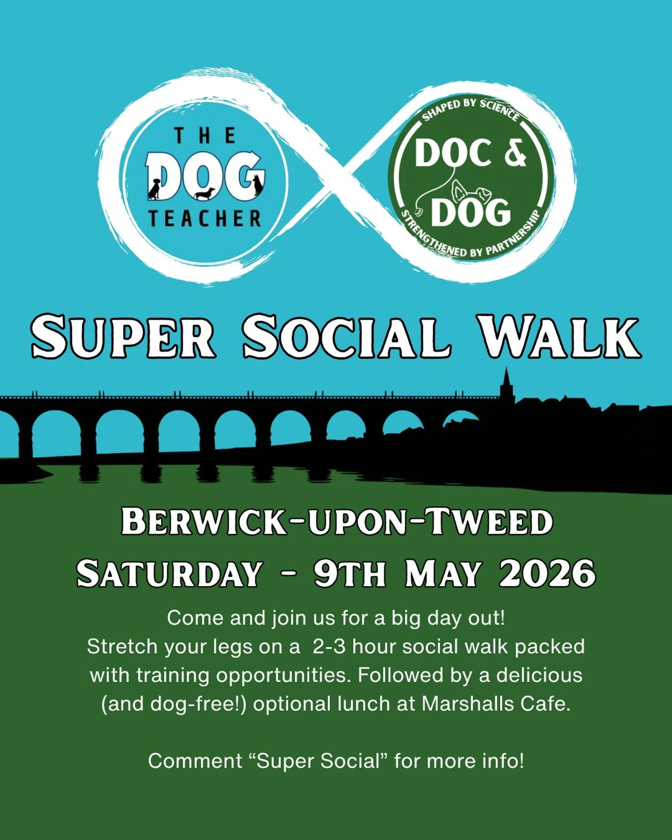🐾 SUPER SOCIAL WALK 🐾

We&rsquo;re teaming up for a special guided social walk in Berwick-upon-Tweed!

Join @thedogteacherfife and @doc_and_dog_edinburgh for a 2-3 hour group walk packed with real-life training opportunities for your dog.

Expect:
