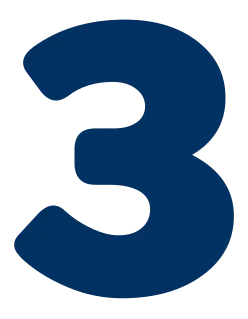 An icon of the number 3 on a blue round background