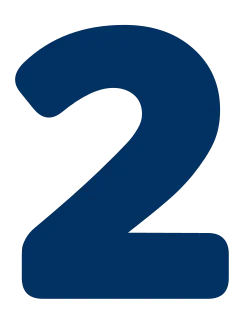 An icon of the number 2 on a blue round background