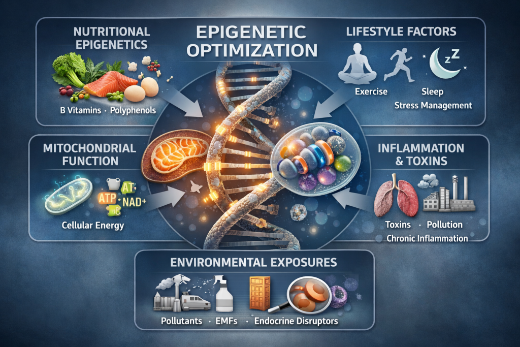 epigenetics, nutrients, mitochondria, inflammation, exposome