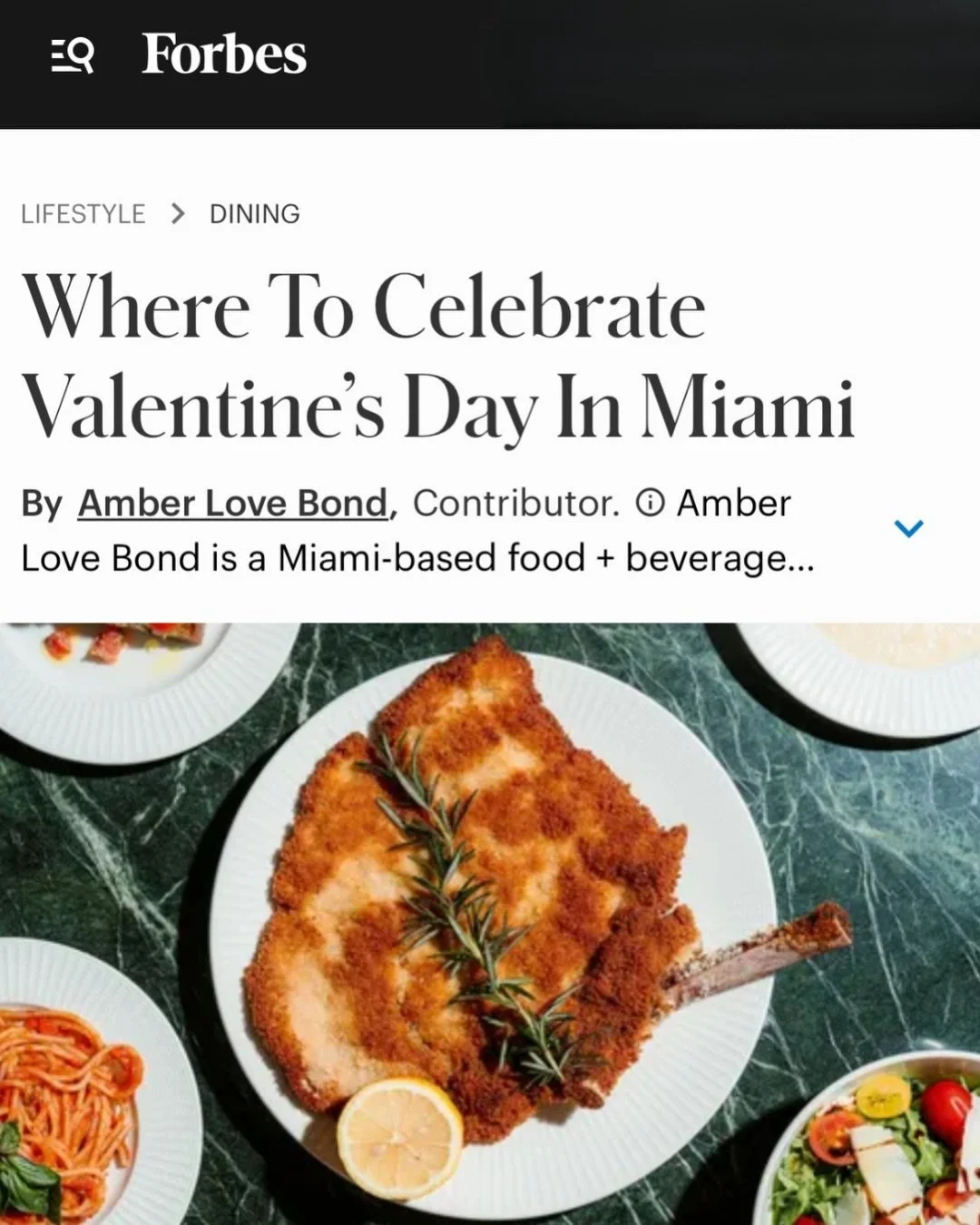 We&rsquo;re feeling the love 💌 Featured in @forbes for Valentine&rsquo;s Day in Miami!

Still planning your date night? A few final reservations for tomorrow are still up on @resy grab them while you can ❤️