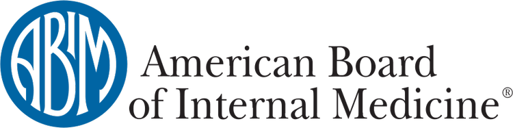 American Board of Internal Medicine logo with blue emblem and black text.