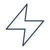 Blue lightning bolt symbol