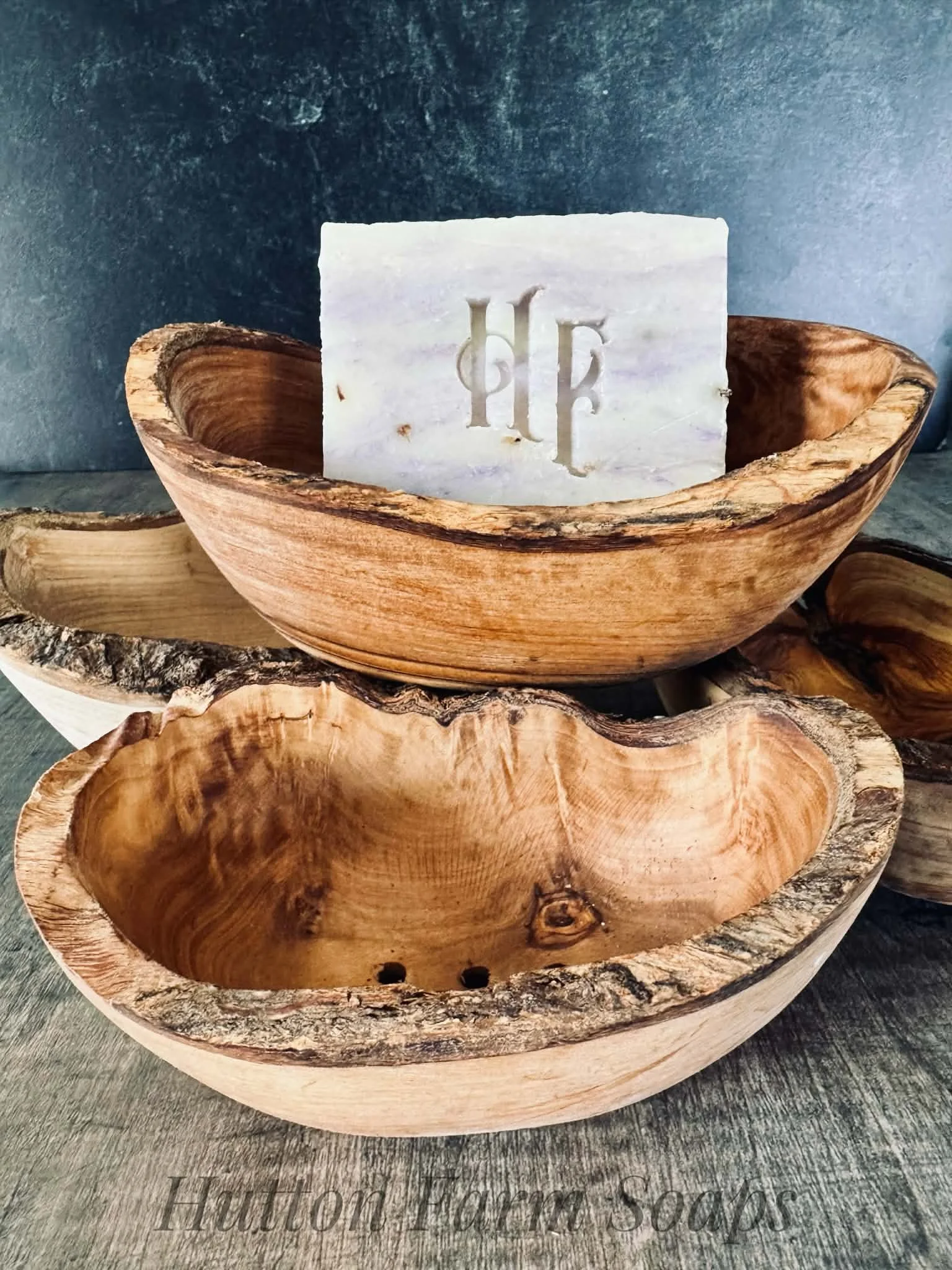 Large Rustic Oval Olive Wood Soap Dish