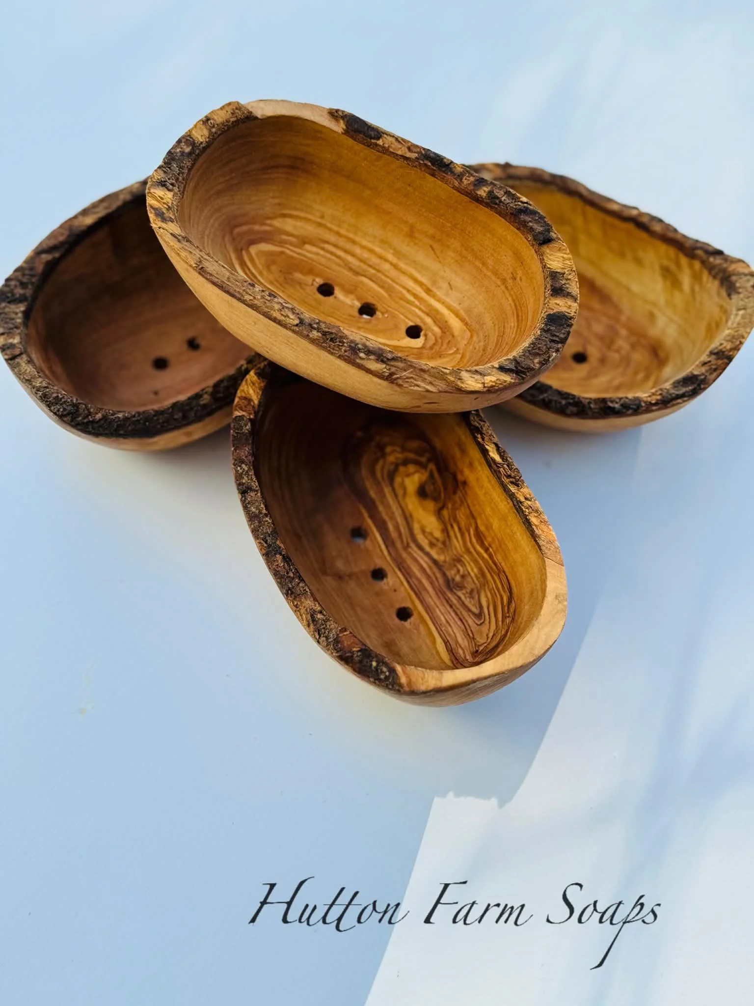 Rustic Oval Olive Wood Soap Dish