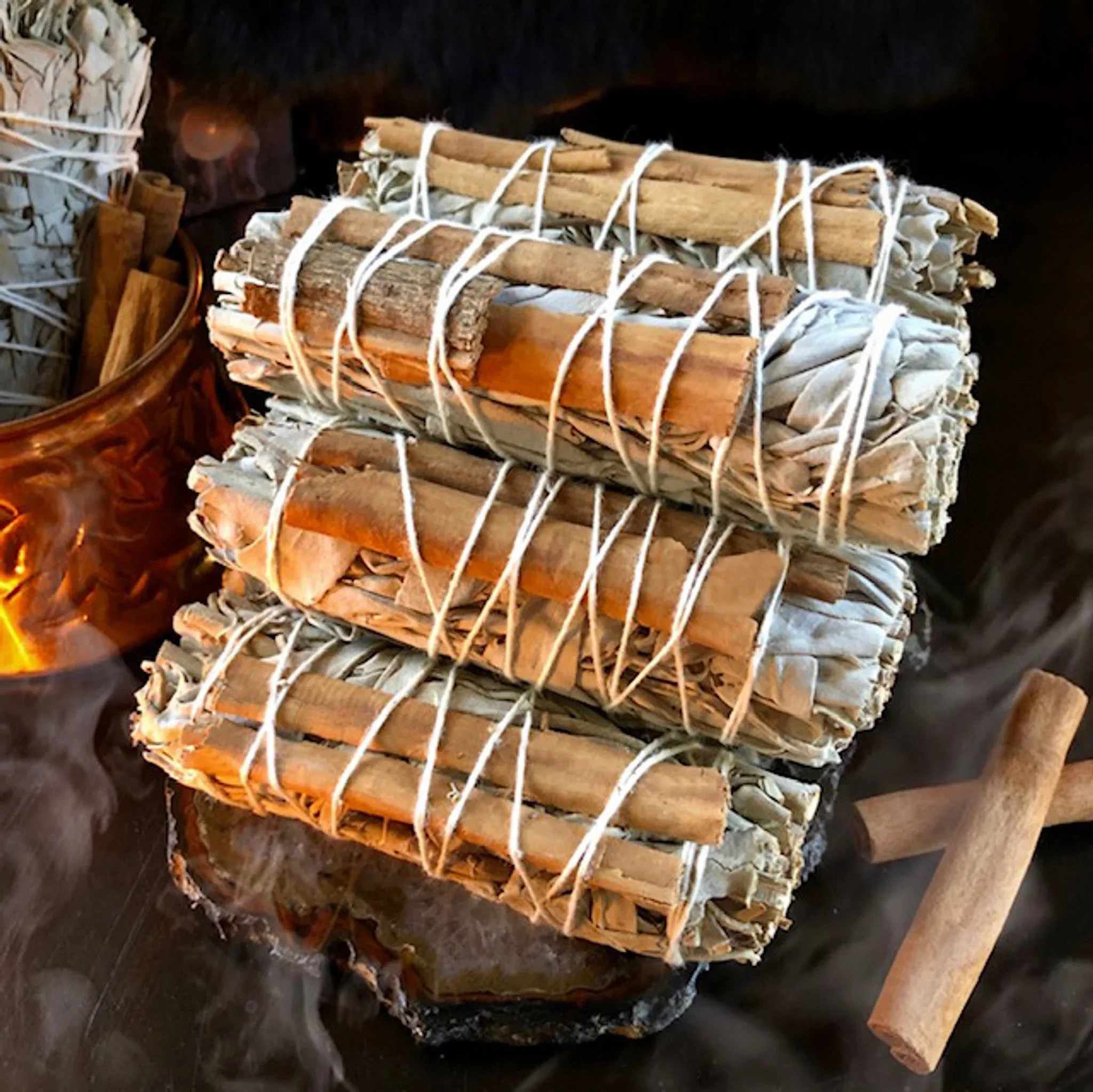 Organic Cinnamon White Sage Bundles