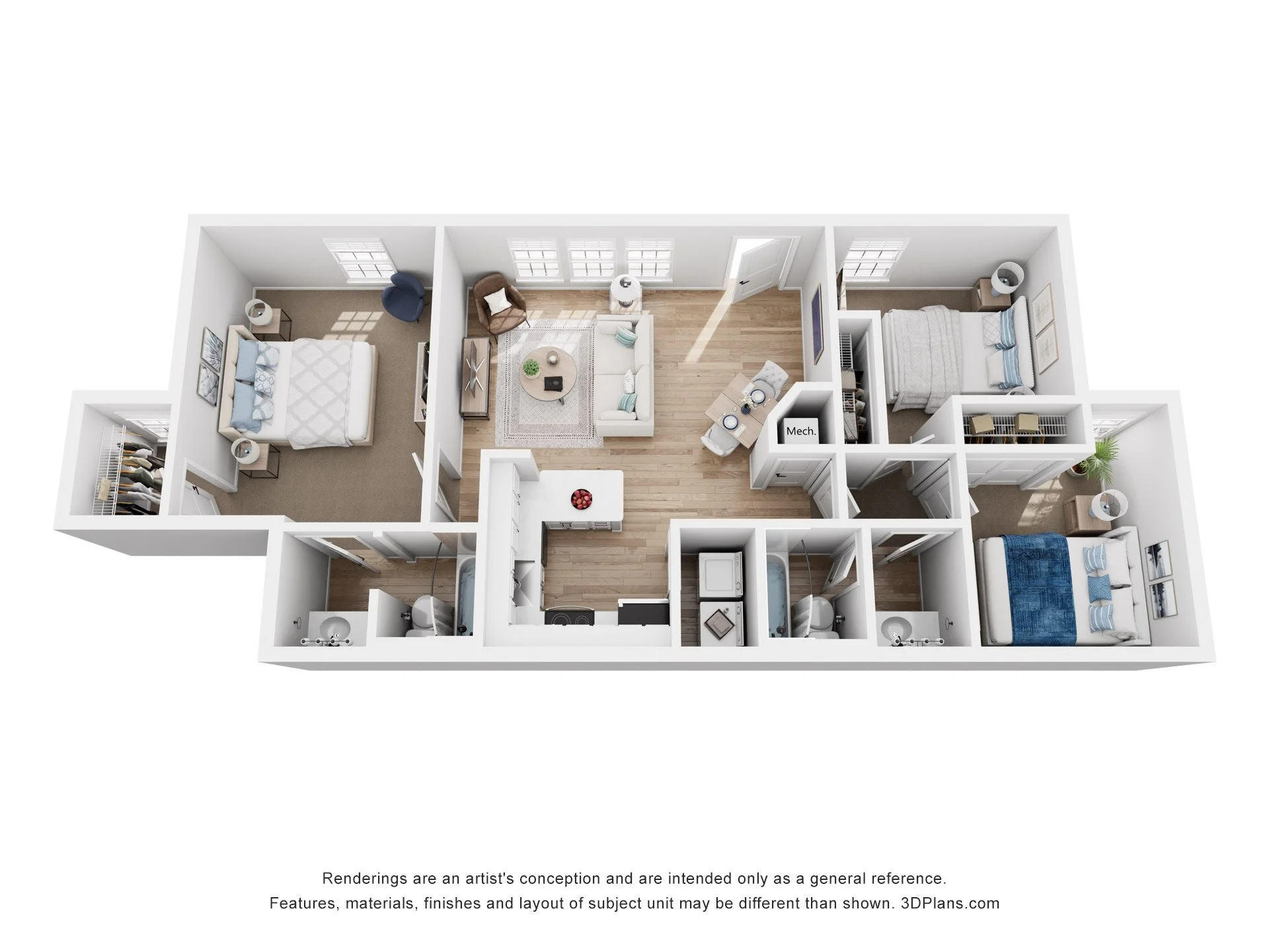 C1 | Three Bedroom | Two Bathroom