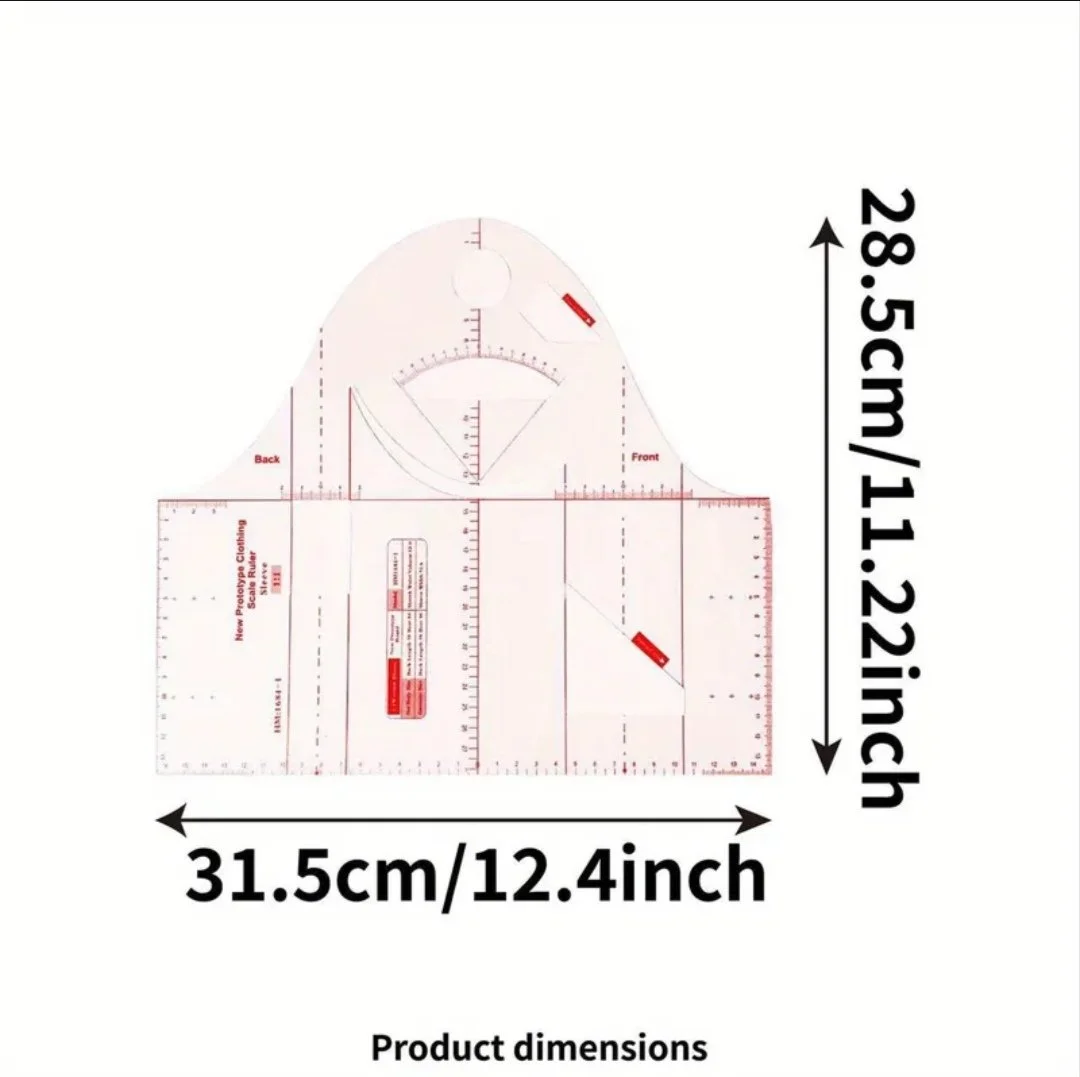 Sleeve block shaped ruler
