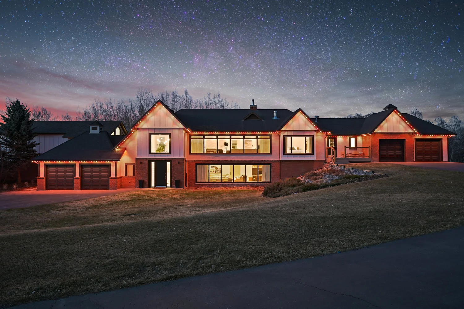 Home with game day lighting
