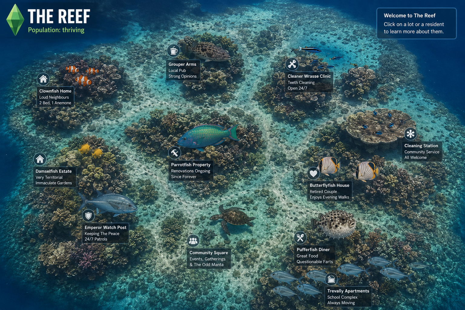 The Reef is basically the sims