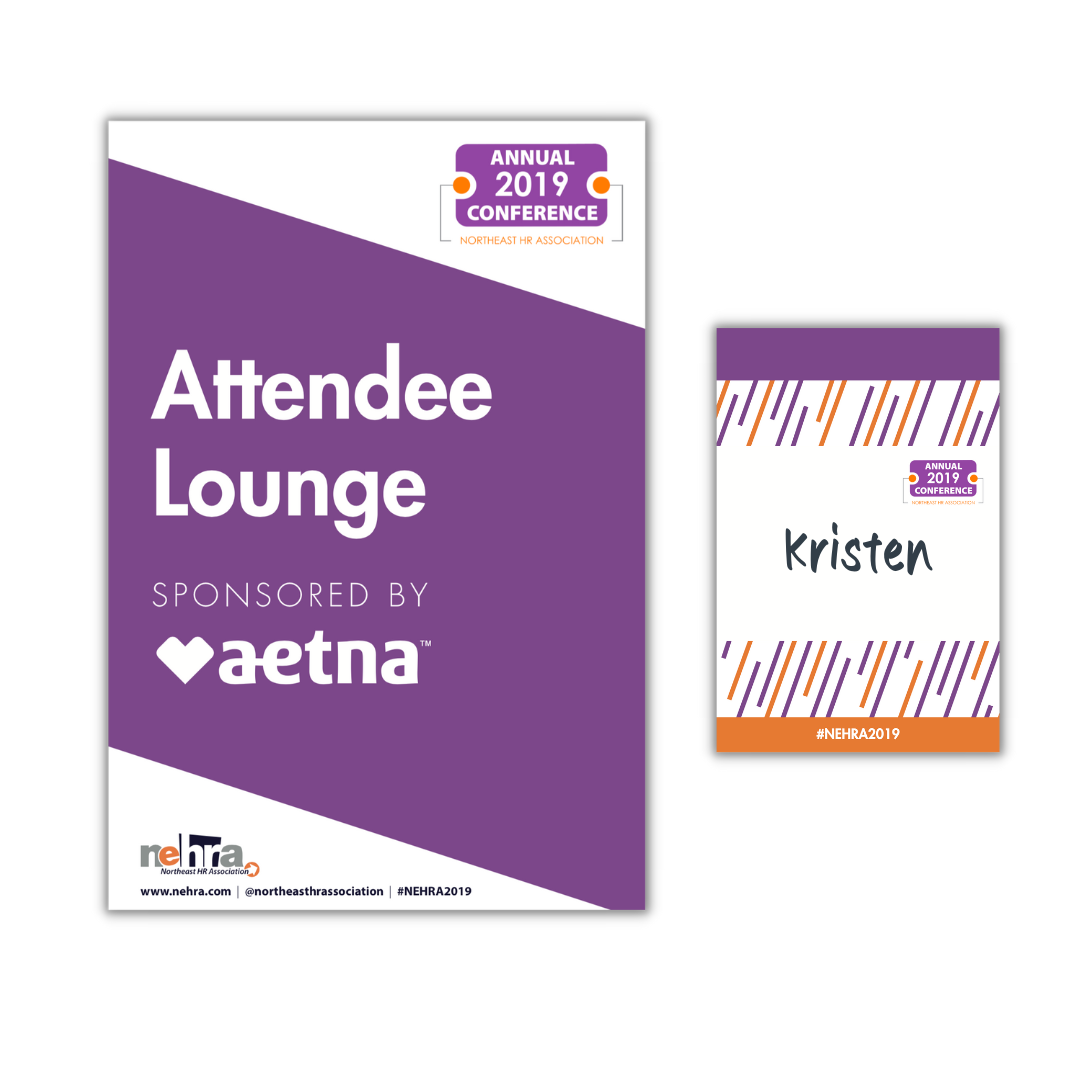 NEHRA Annual Conference sign and name tag design