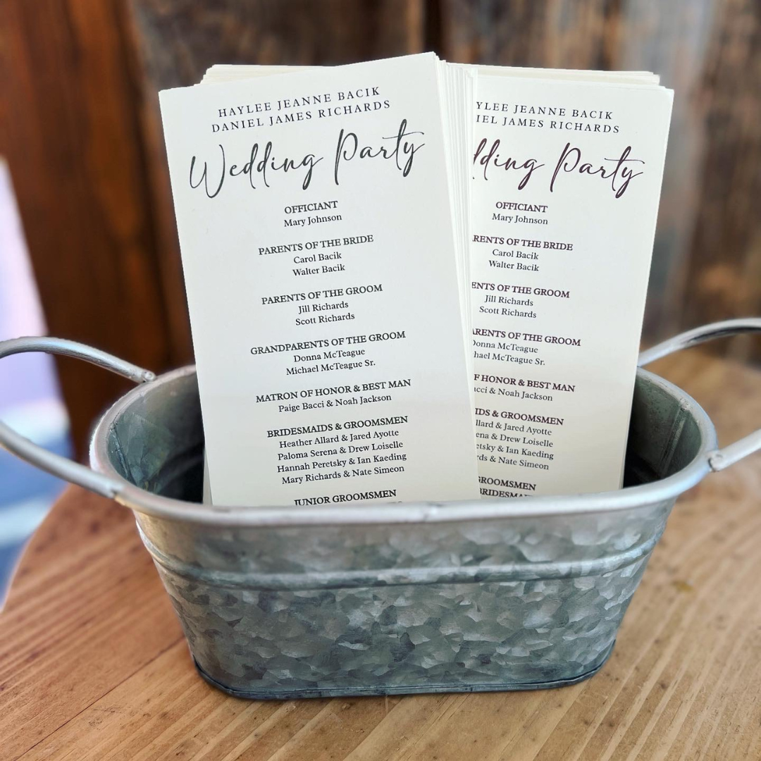 Wedding program design