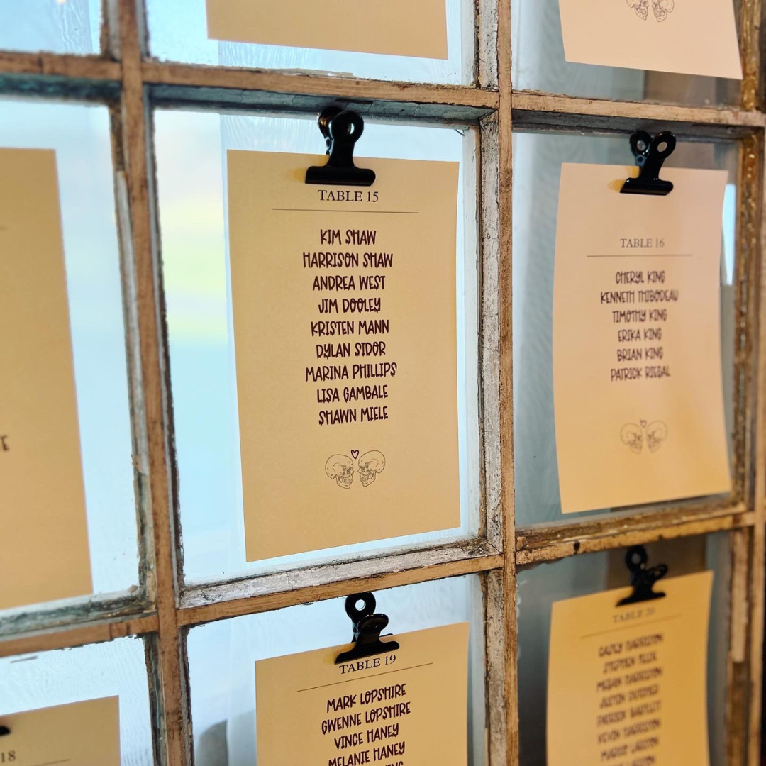 Wedding seating chart design
