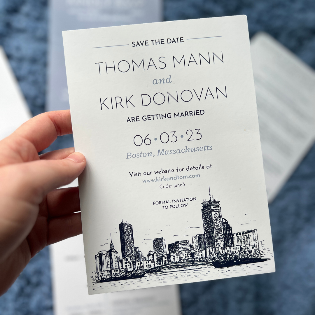 Boston wedding invitation