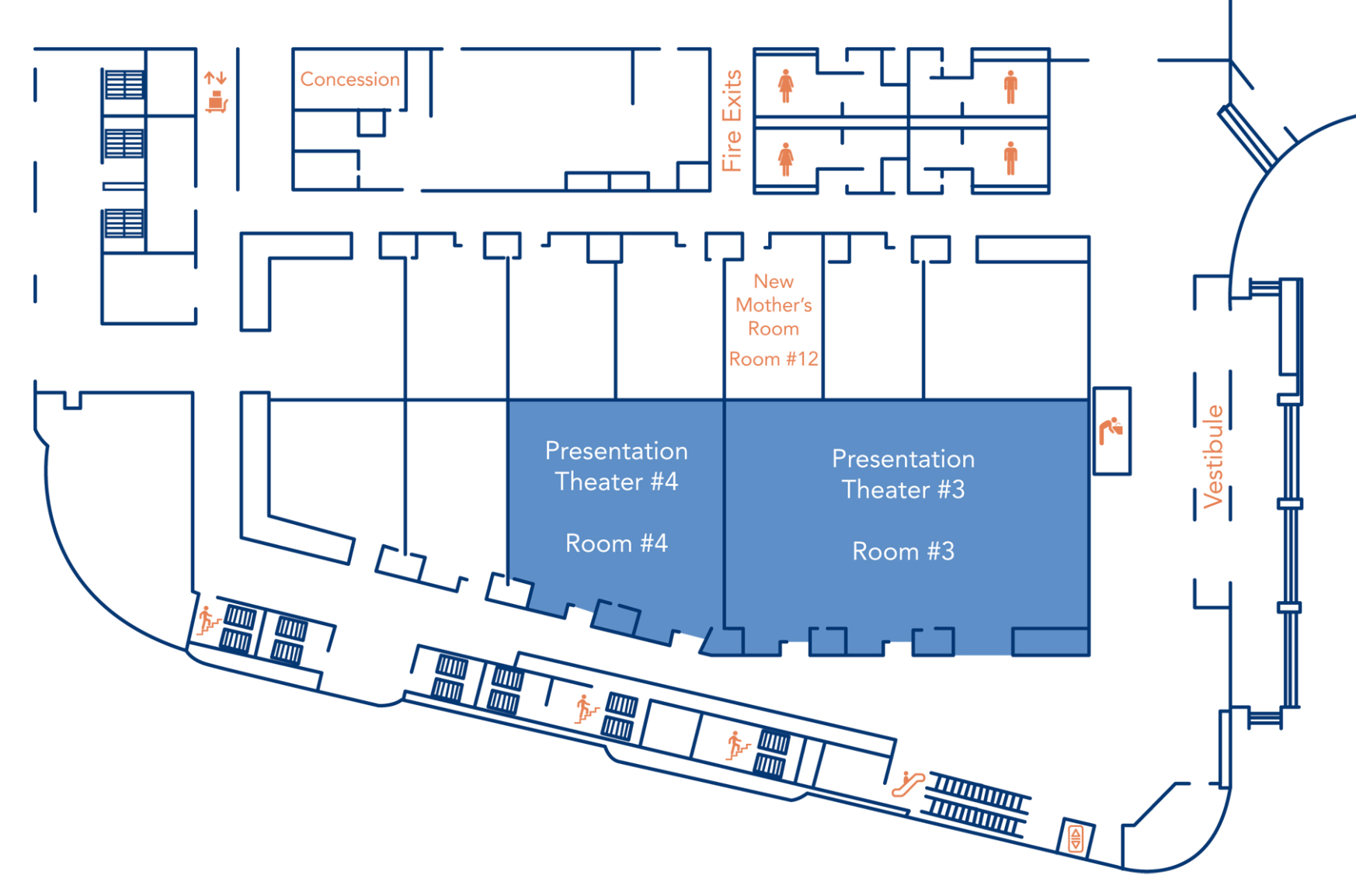 Conference floor plan infographic