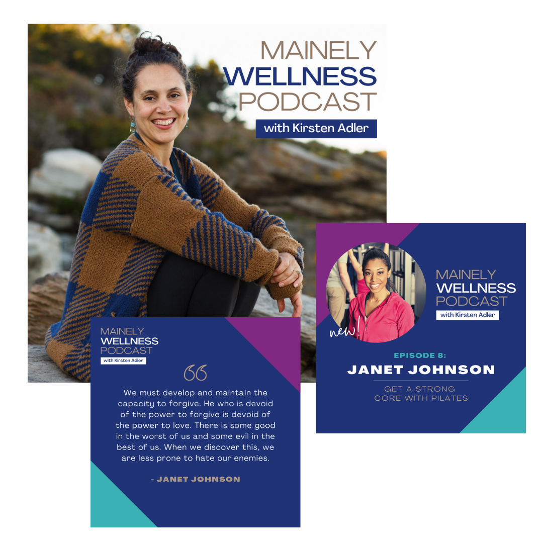Mainely Wellness Podcast Cover Image and Canva Instagram templates