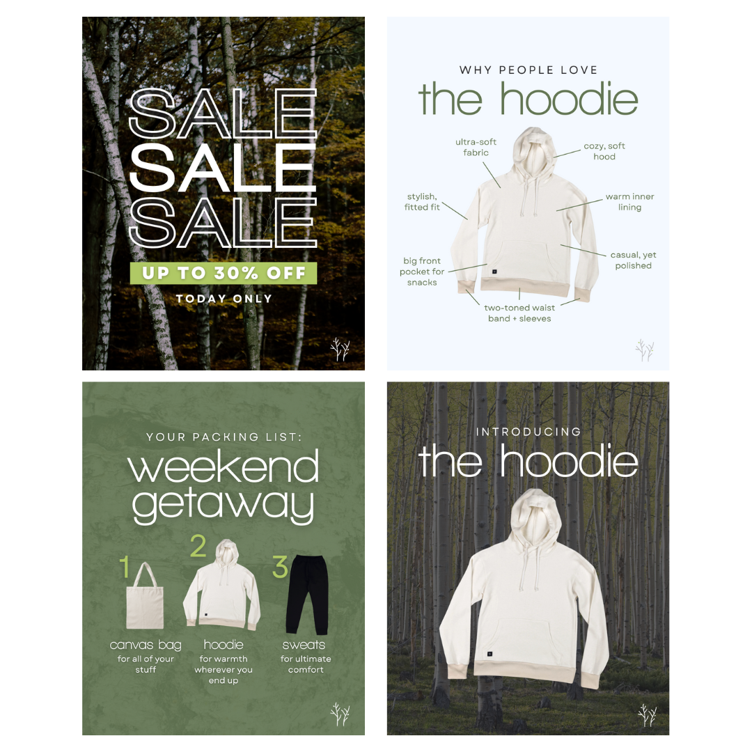 White Birch Canva Instagram templates