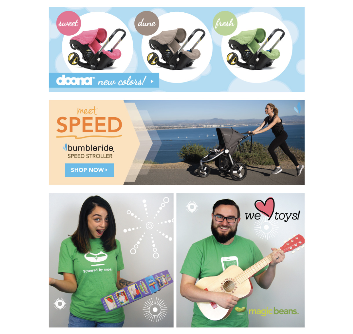 Magic Beans promotional website banners