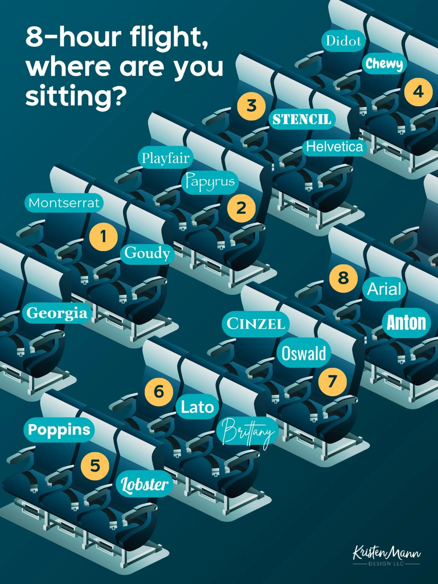 Choose your seat 💺✨ Font edition!