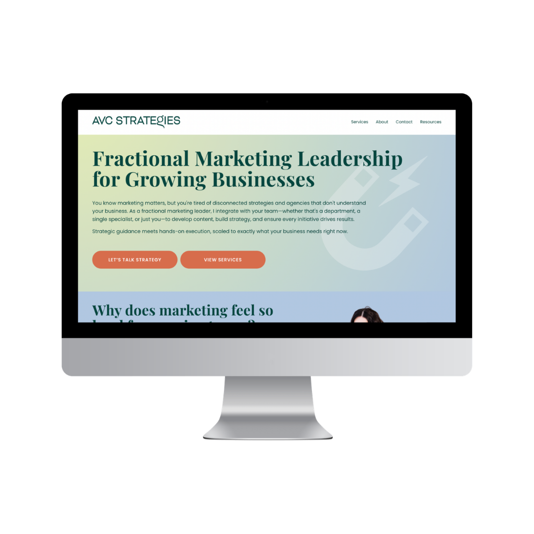 AVC Strategies Squarespace website