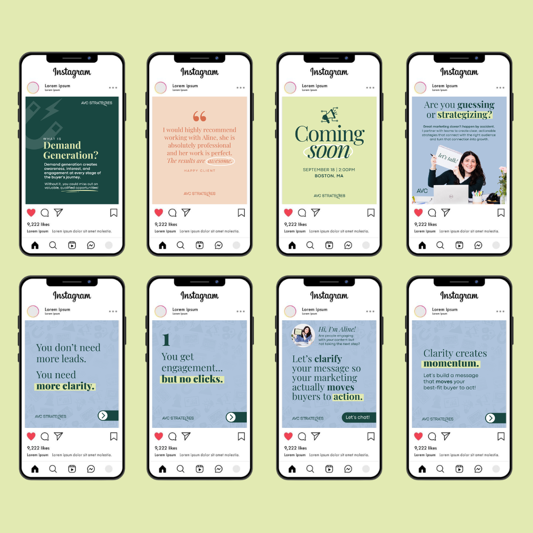 Social media Canva templates for marketing strategy company