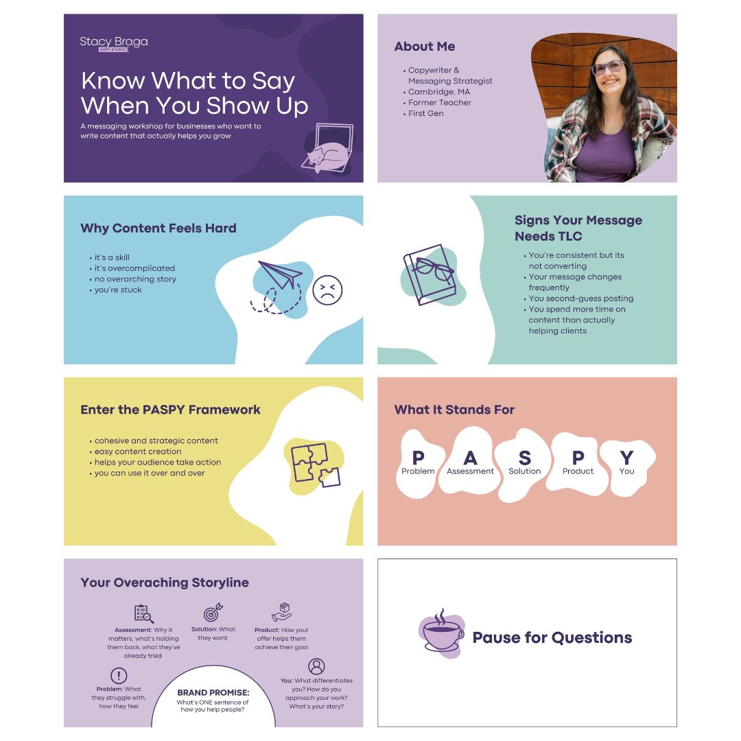 Custom slide deck design Canva template