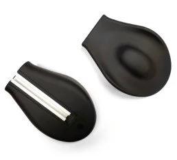 Wireless computer mouse with a black ergonomic design and silver scroll wheel.