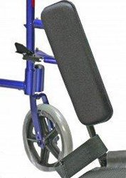 A close-up of a blue exercise bike with a black padded seat.