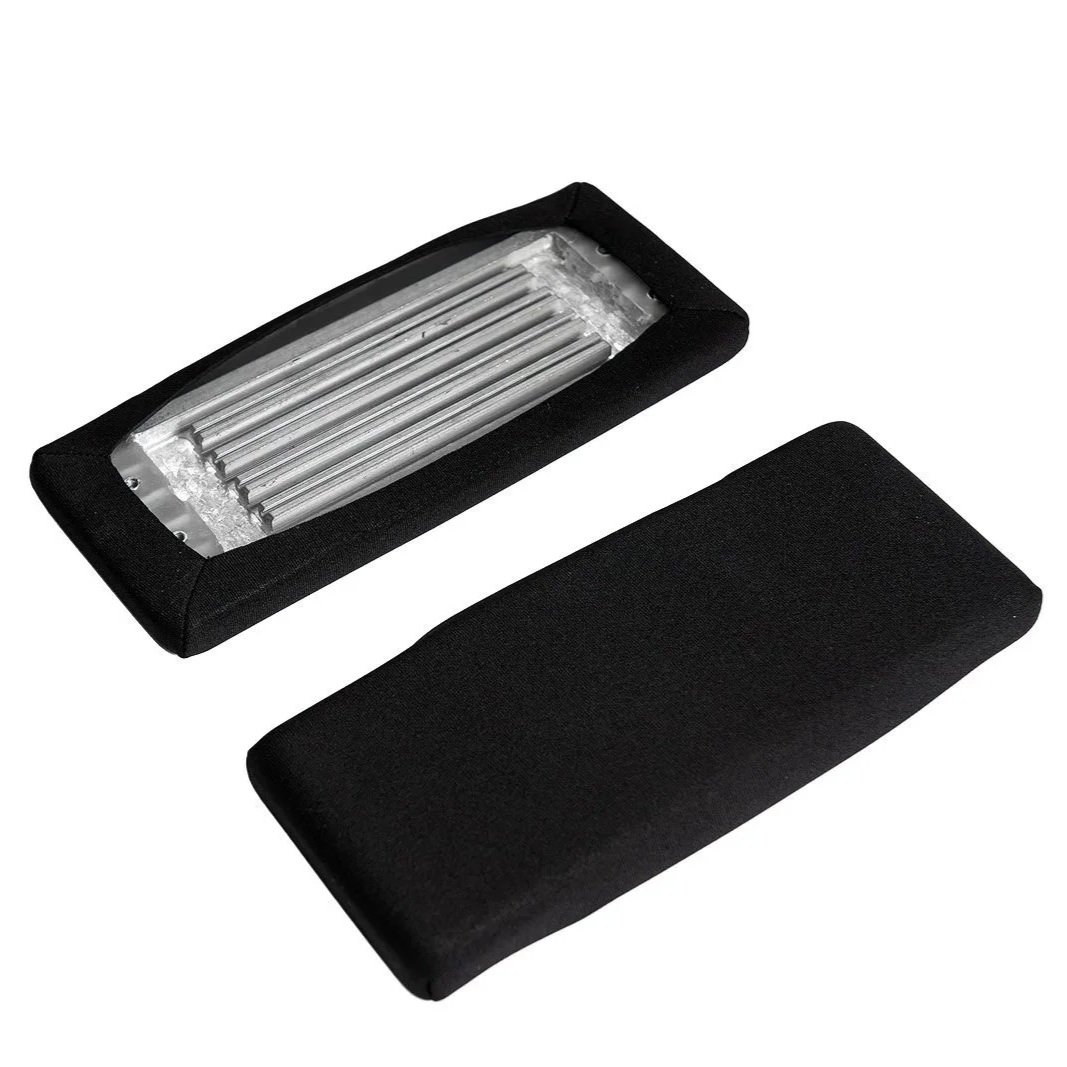 A black protective case containing several silver-colored test tubes.