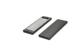 A Bosch electric shaver with a detachable shaving head and a black travel case