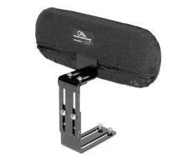 A black camera lens filter case mounted on a metal clamp