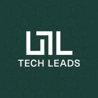 Logo on a dark green hexagonal pattern background with stylized white letters "UTL" above the words "TECH LEADS.
