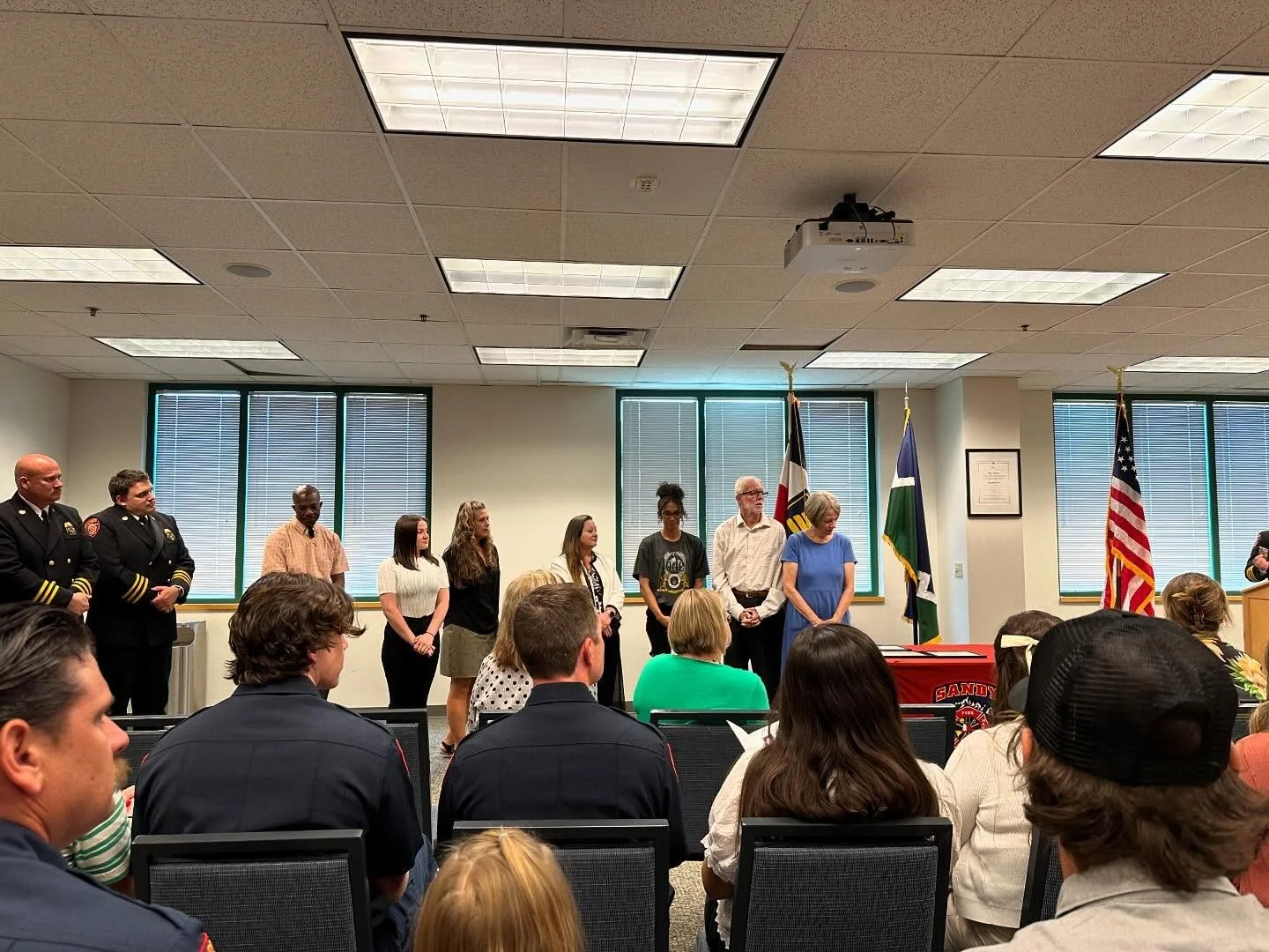At tonight&rsquo;s @sandy_fire_department badge pinning ceremony, a special recognition was handed out. These employees of the Smiths grocery store off highland stepped in to literally save a life. A patron of the store had a medical episode and went
