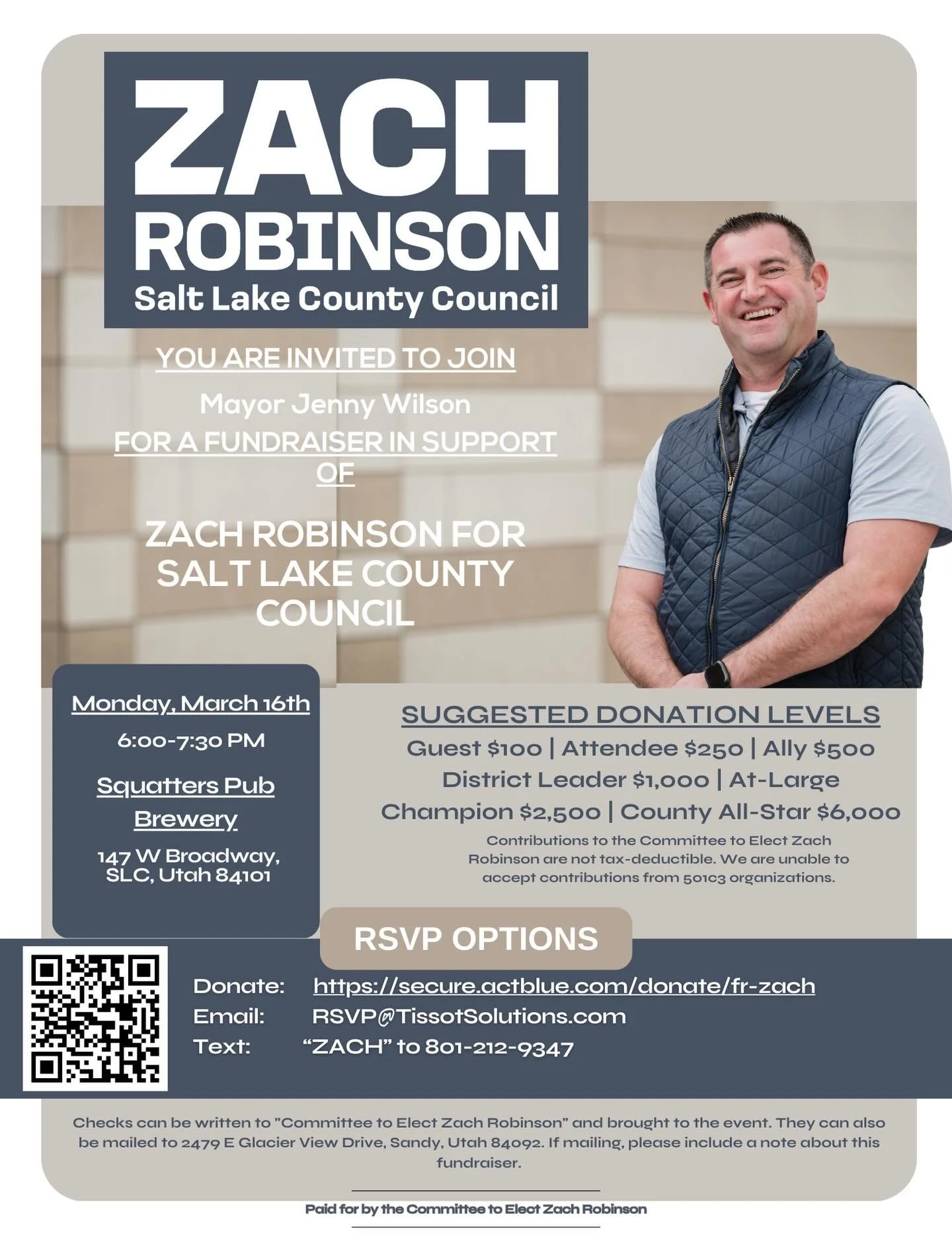 I&rsquo;m excited to kick off our campaign for Salt Lake County Council, and I&rsquo;d love for you to join us! 🎉

On Monday, March 16th, from 6:00&ndash;7:30 PM, we&rsquo;re gathering at Squatters Pub Brewery in Salt Lake City to celebrate the star