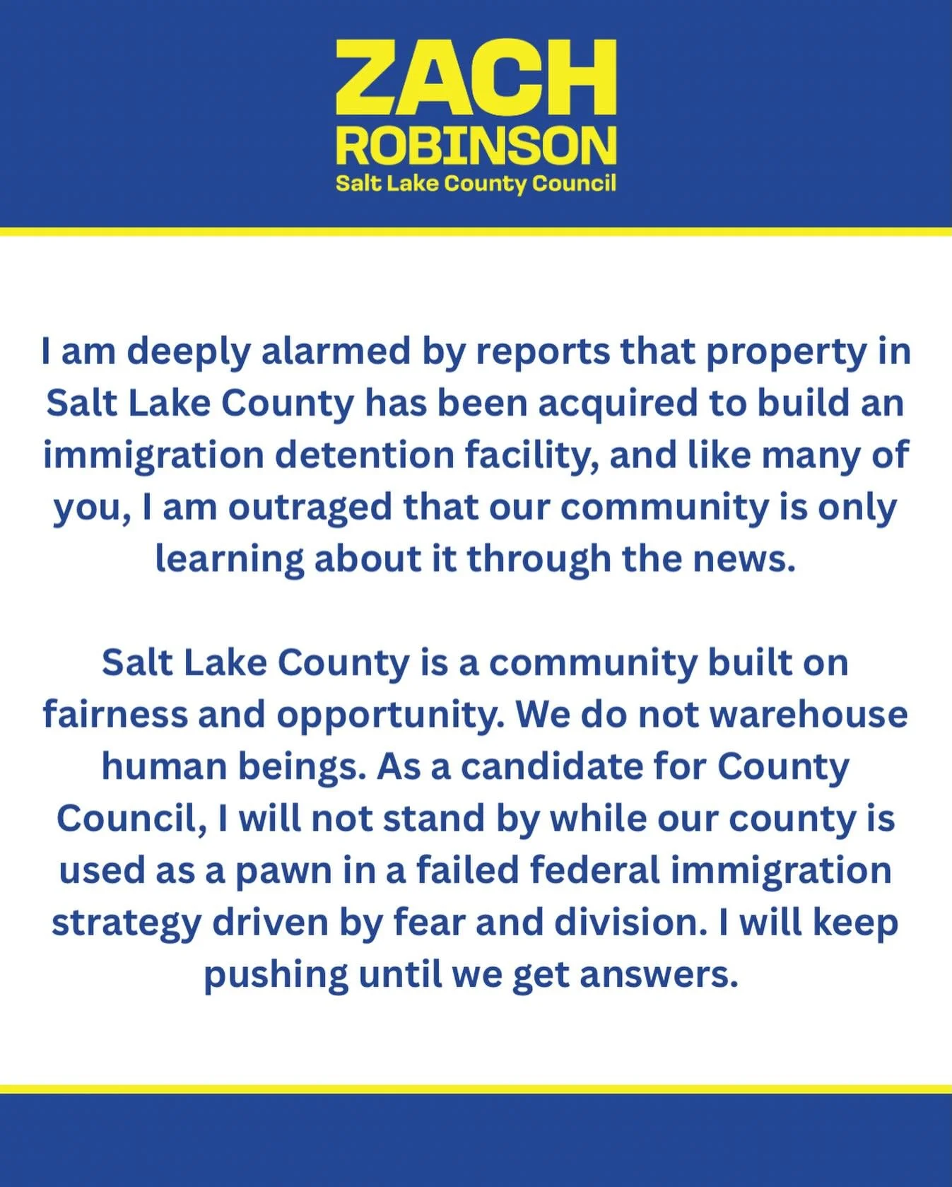 As a candidate for Salt Lake County Council, I will not stand by. I will keep pushing until we get answers.