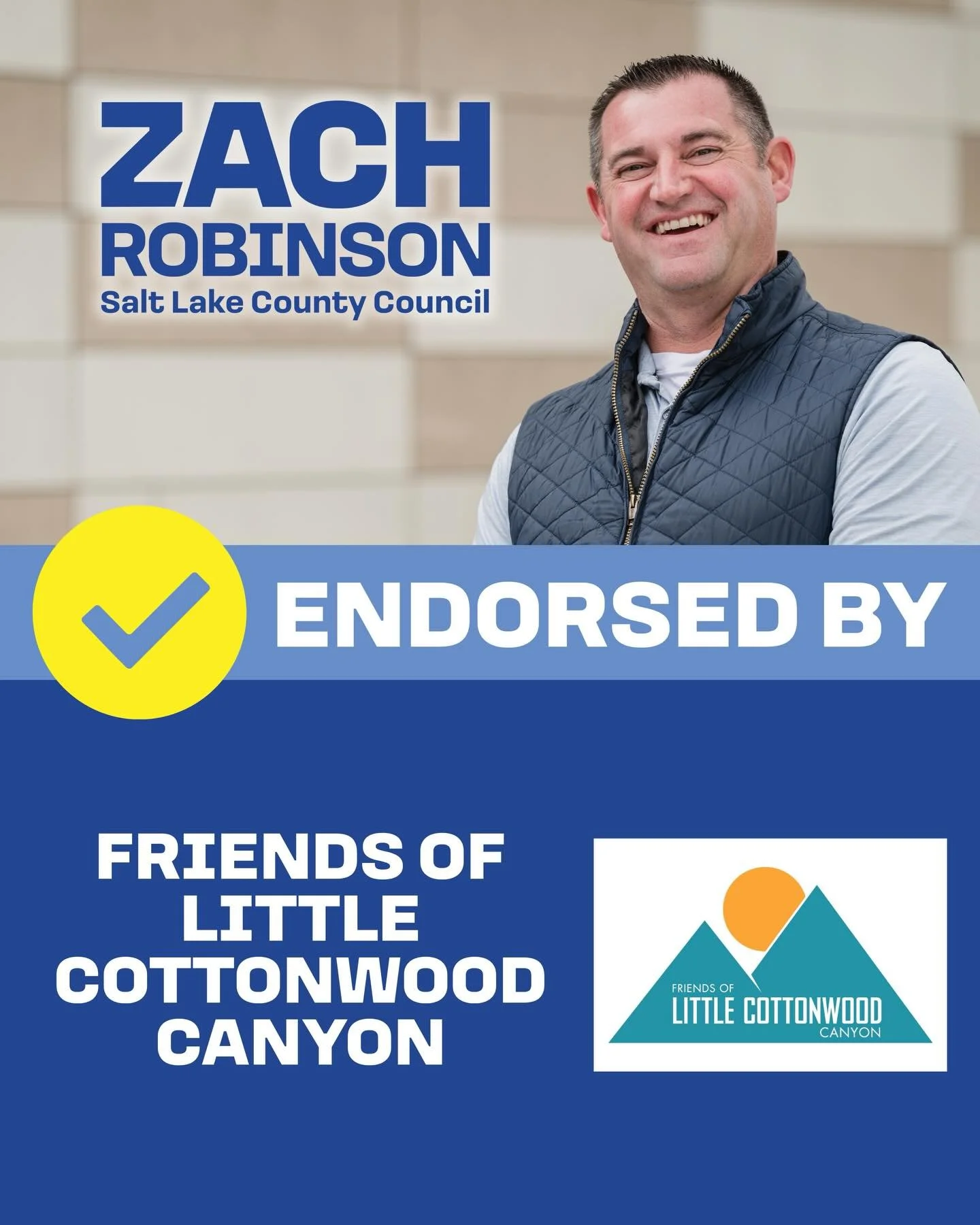 I am grateful to earn the endorsement of Friends of Little Cottonwood Canyon. Protecting our canyons and making sure future generations can enjoy the places we live is a responsibility I take seriously. I&rsquo;m committed to thoughtful growth and sa