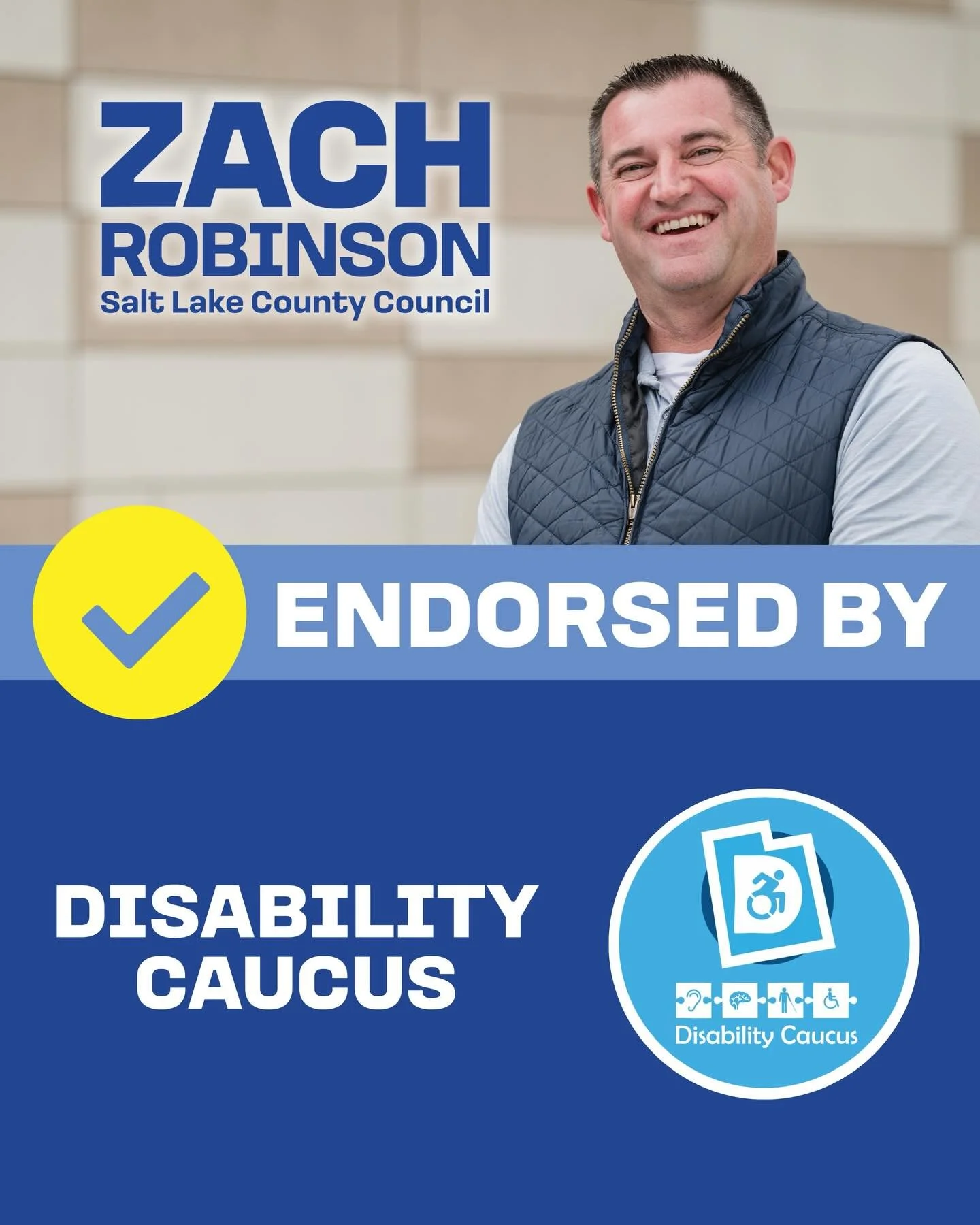 I am honored to be endorsed by the Salt Lake County Disability Caucus. This campaign is about making sure everyone in Salt Lake County has a voice, access, and the opportunity to thrive. I&rsquo;m committed to building a community where inclusion isn