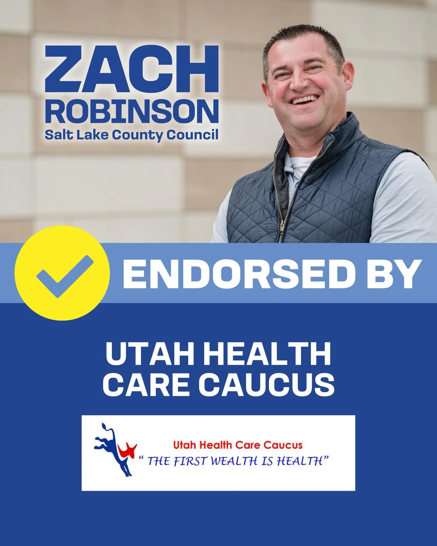 Thank you to the Utah Health Care Caucus for their endorsement. Everyone in Salt Lake County deserves access to quality care. No matter who they are or where they live. I&rsquo;m committed to supporting policies that strengthen our health care system