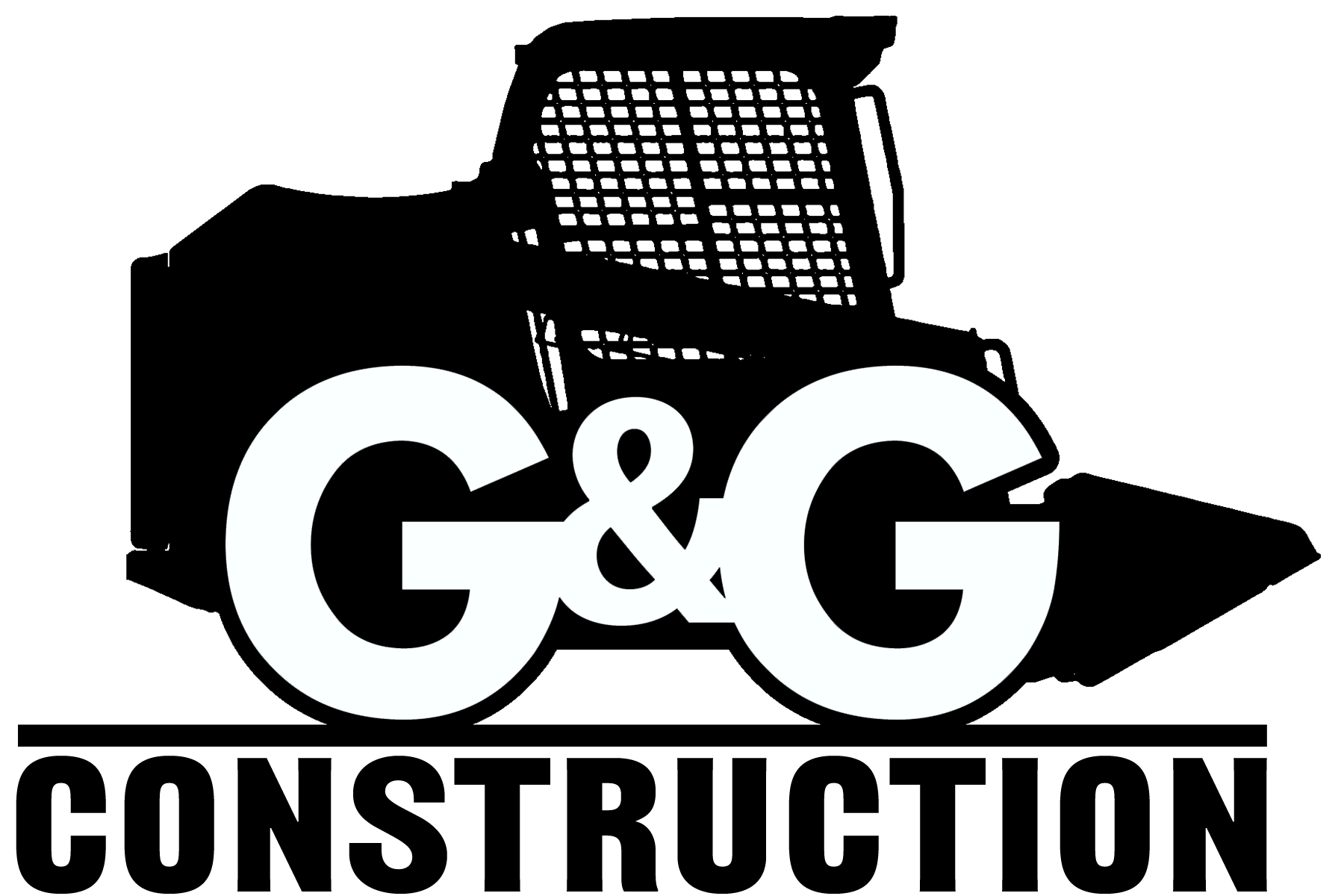 G&G Construction logo in black and white with bold text.